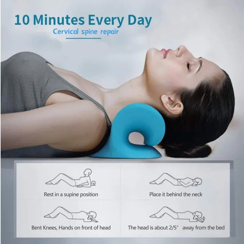 Neck Shoulder Stretcher Relaxer Cervical Chiropractic Traction Device Massage Pillow for Pain Relief Cervical Spine Alignment